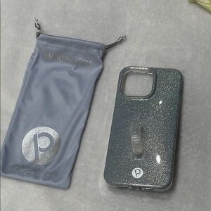 Loopy Case Glitter Sparkle Phone Case with Built-in Loop - Silver/Gray
